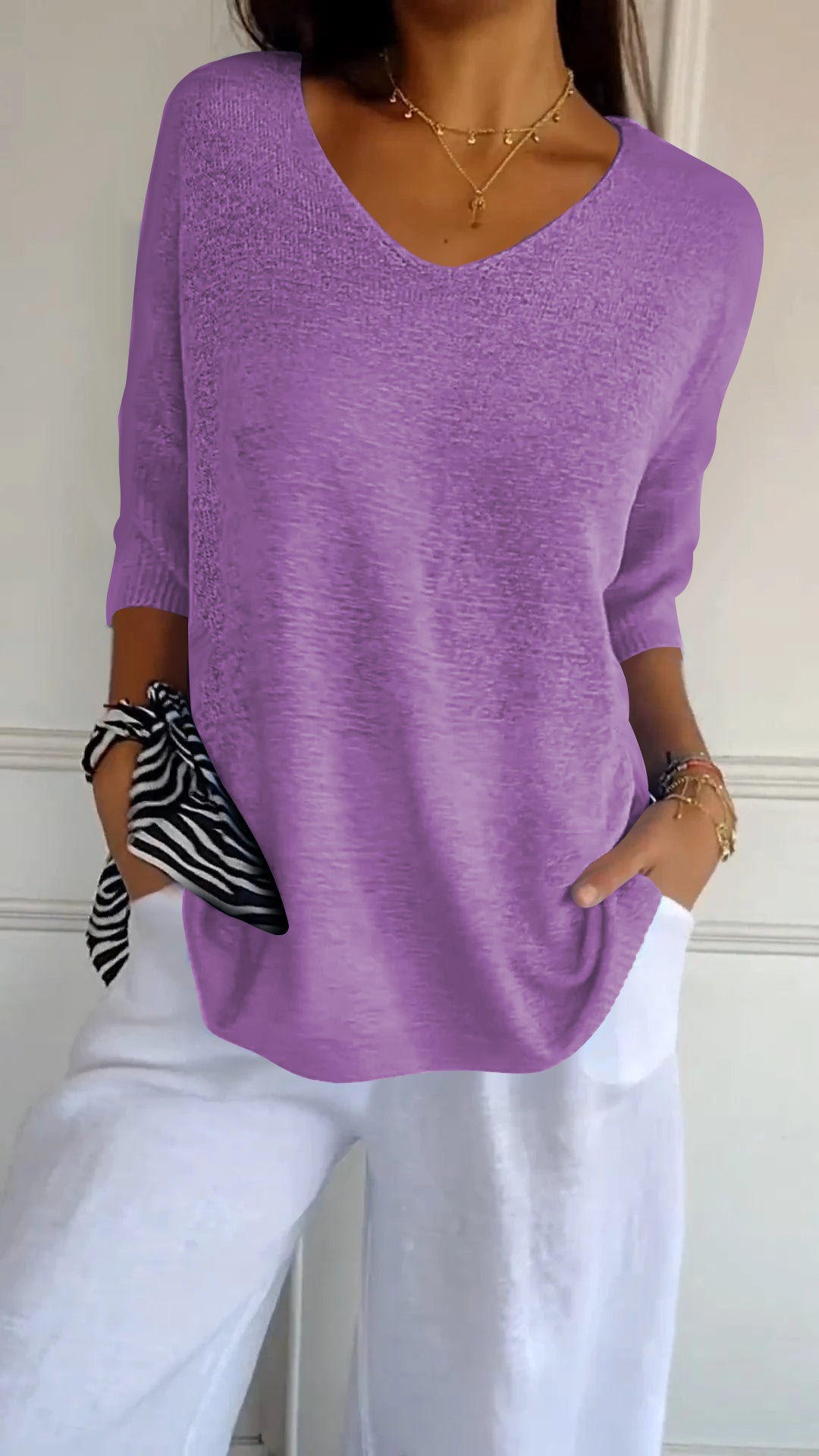 Valloré | Elegantes Stricktop mit V-Ausschnitt