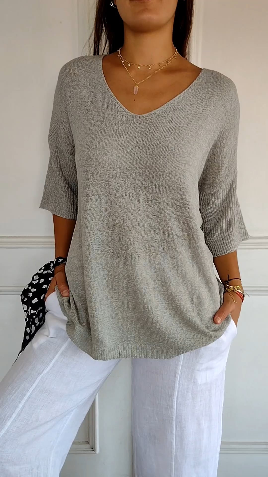Valloré | Elegantes Stricktop mit V-Ausschnitt