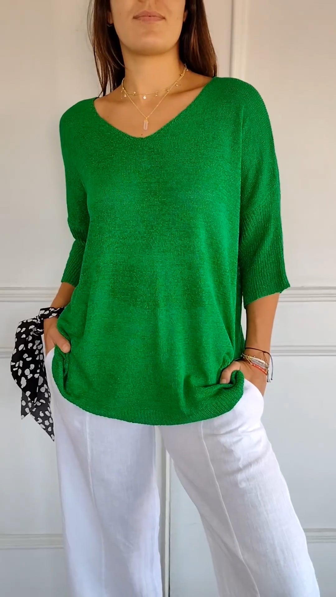 Valloré | Elegantes Stricktop mit V-Ausschnitt