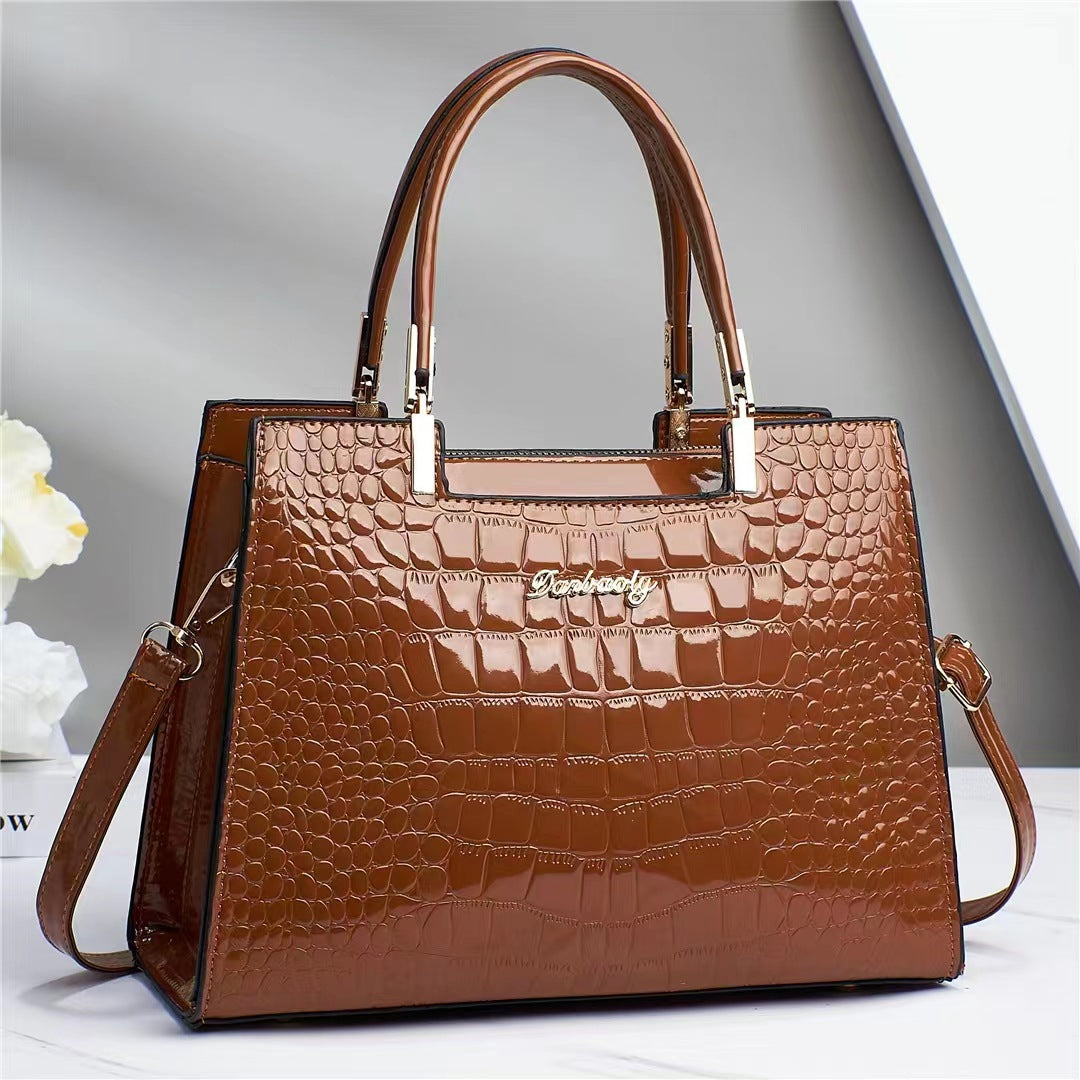 Valloré | Handtasche in glänzendem Krokodil-Design