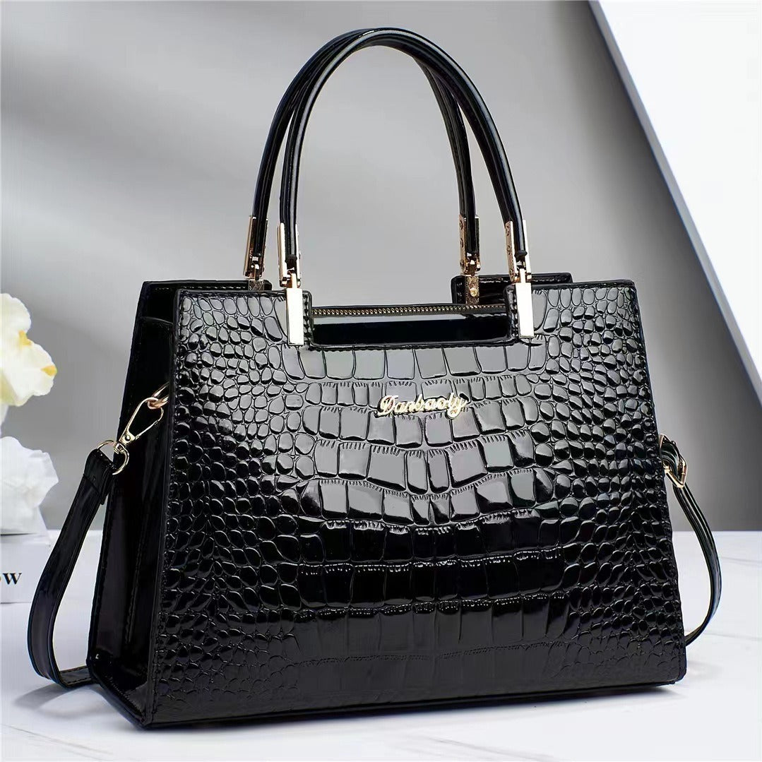 Valloré | Handtasche in glänzendem Krokodil-Design