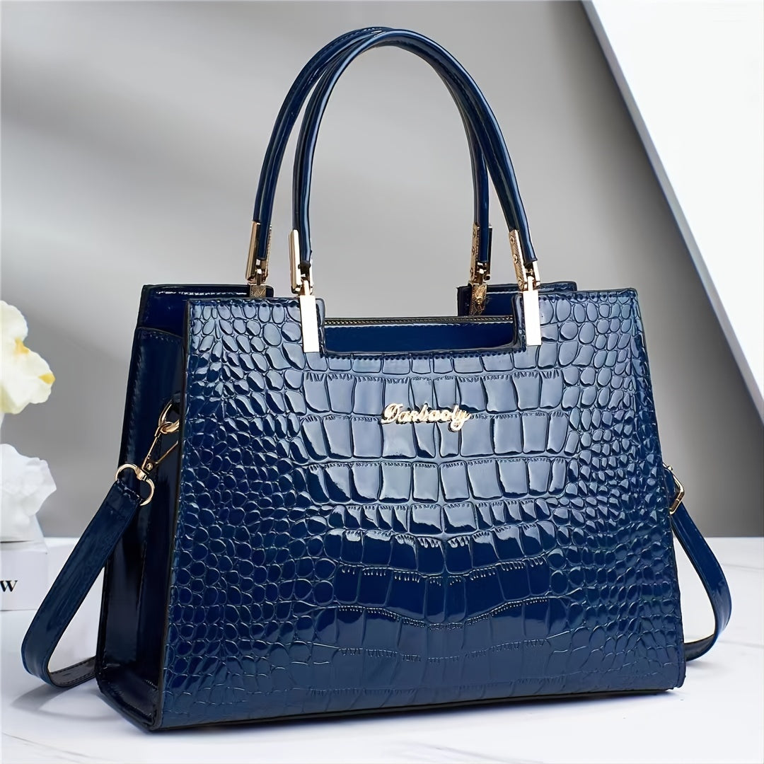Valloré | Handtasche in glänzendem Krokodil-Design