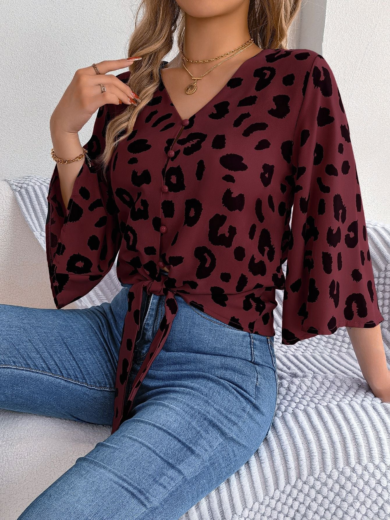 Valloré | Bluse mit Muster und Schleife