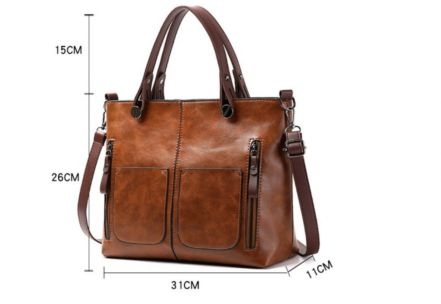 Valloré | Damen Vintage Lederschultertasche