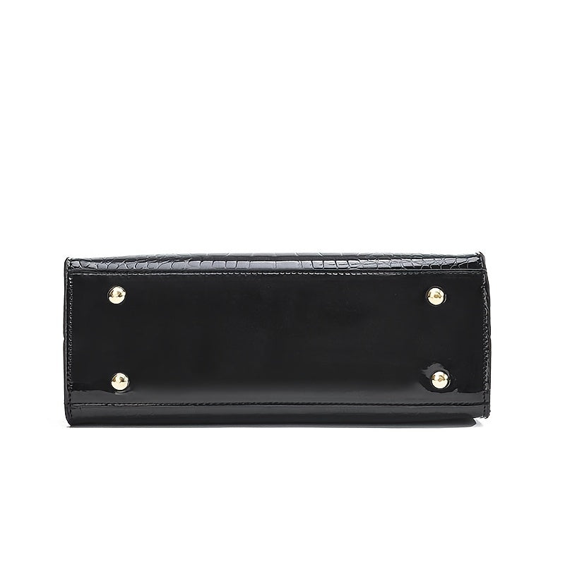 Valloré | Handtasche in glänzendem Krokodil-Design