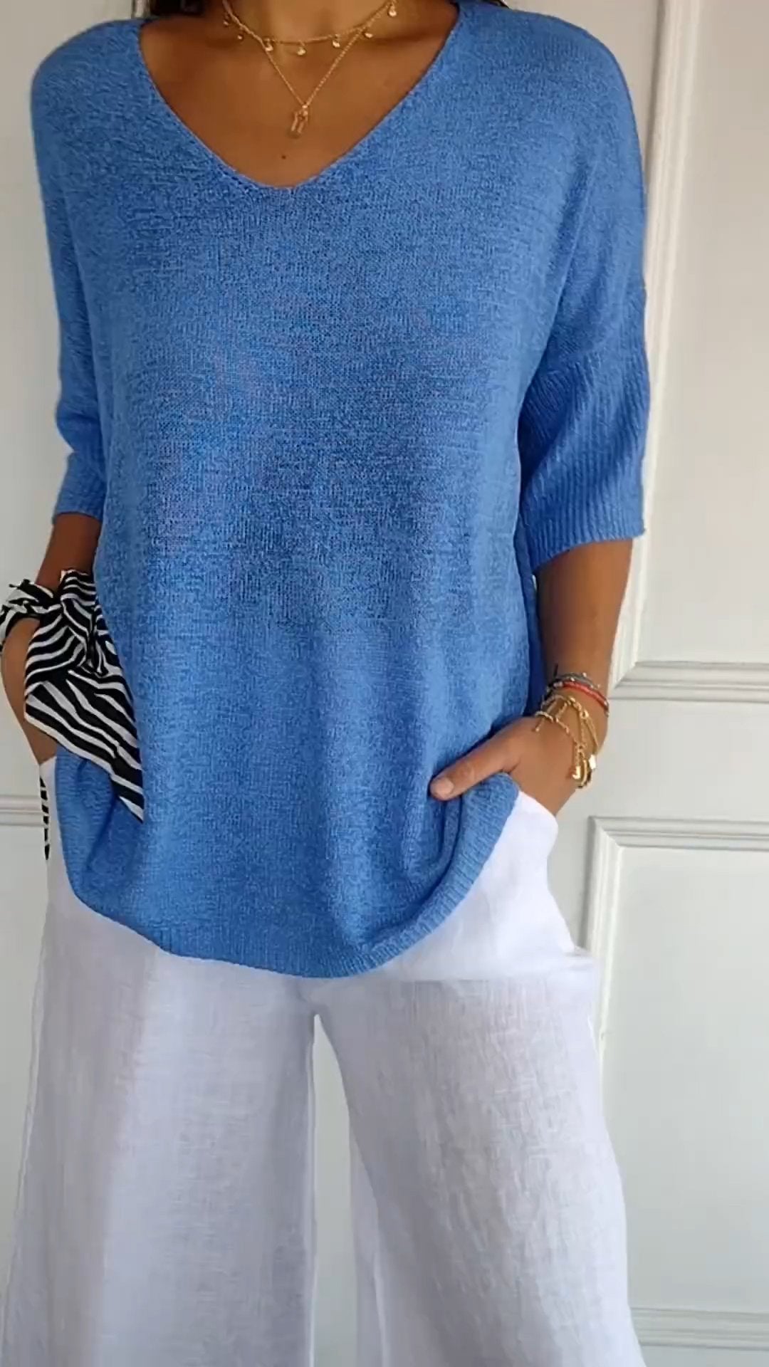Valloré | Elegantes Stricktop mit V-Ausschnitt