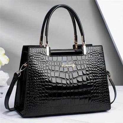 Valloré | Handtasche in glänzendem Krokodil-Design