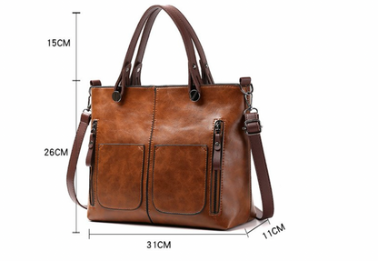 Valloré | Damen Vintage Lederschultertasche