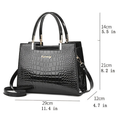 Valloré | Handtasche in glänzendem Krokodil-Design