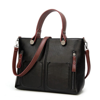 Valloré | Damen Vintage Lederschultertasche