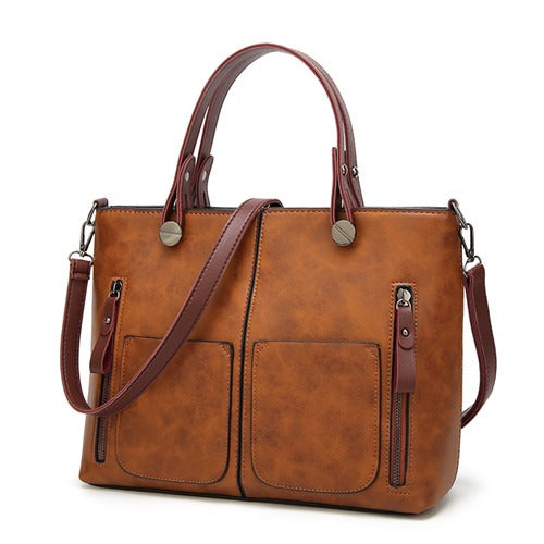 Valloré | Damen Vintage Lederschultertasche
