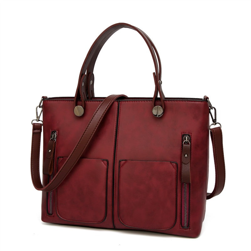 Valloré | Damen Vintage Lederschultertasche