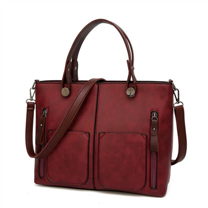 Valloré | Damen Vintage Lederschultertasche